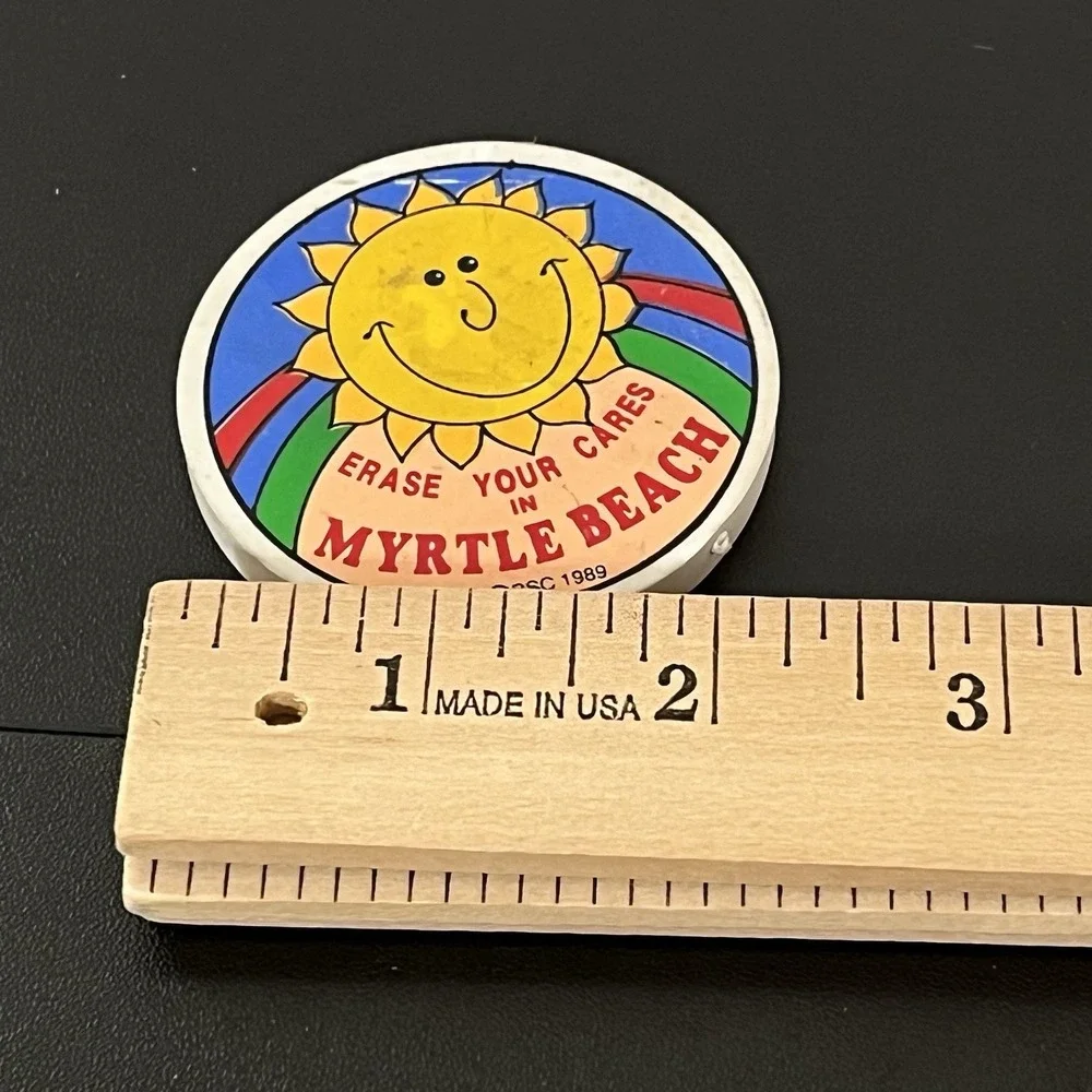 1989 Myrtle Beach ERASER Vintage Souvenir Collectible Erase Your Cares Sun 2